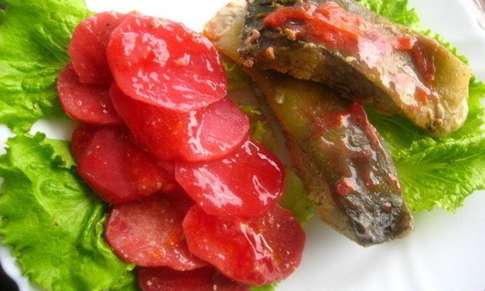 Рецепт карпа на подушке из овощей