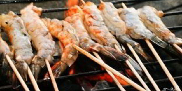 креветки на гриле