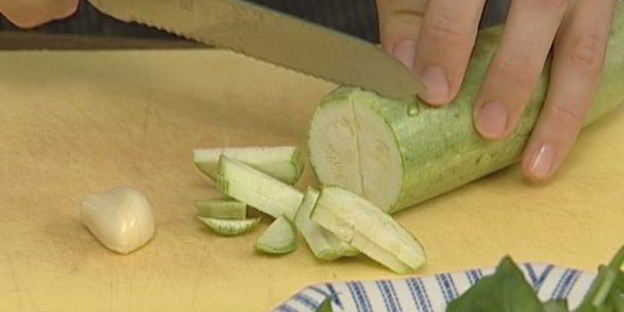 семга с тушеными овощами