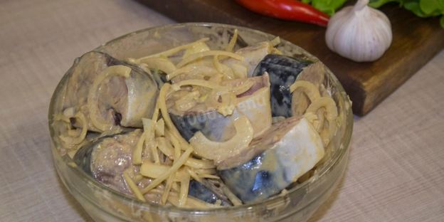 скумбрия в горчичном соусе запеченная