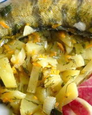 Судак, запеченный в рукаве