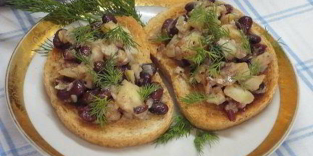 треска с фасолью