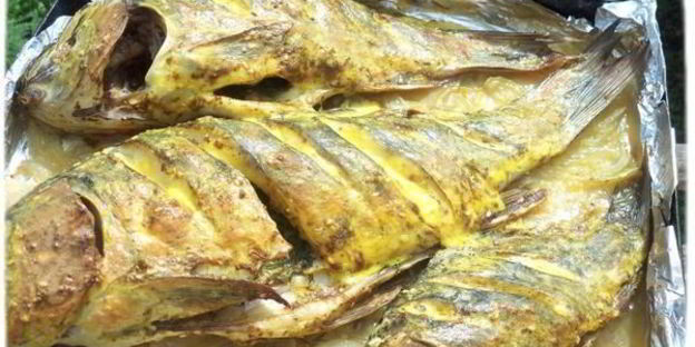 запеченные зеркальные карпы