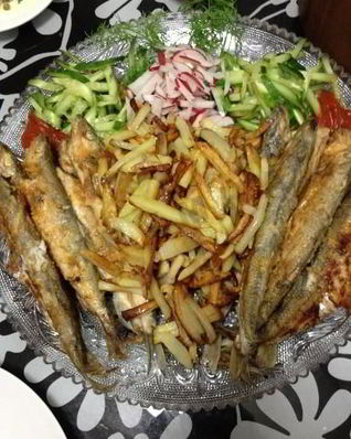 Жареная корюшка