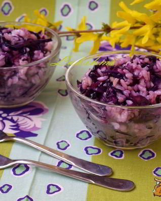 Салат-гарнир из краснокочанной капусты и риса