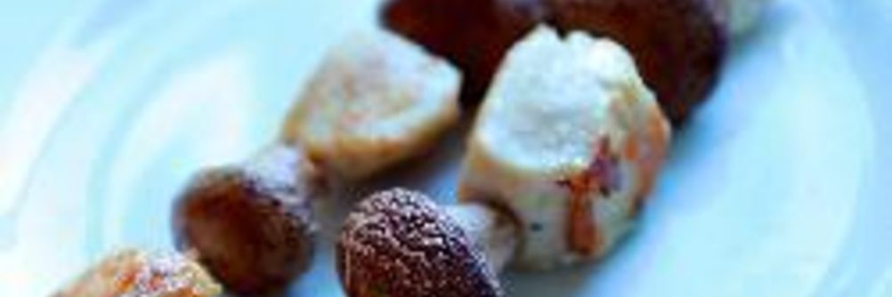 Куриные шашлычки с грибами