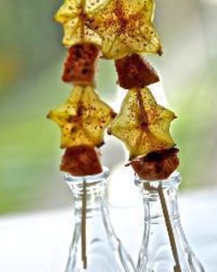 Куриные шашлычки с карамболой