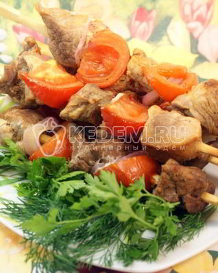 Шашлычки с помидорками в лимонном маринаде