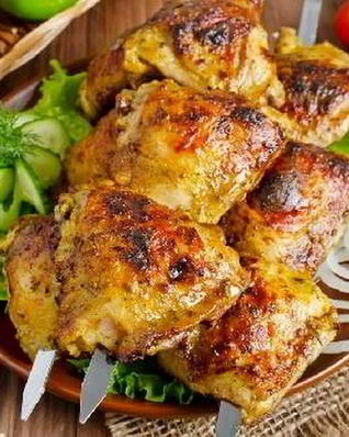 Шашлык из куриных бедрышек в майонезе