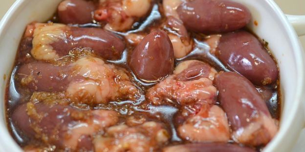 шашлык из куриных сердечек