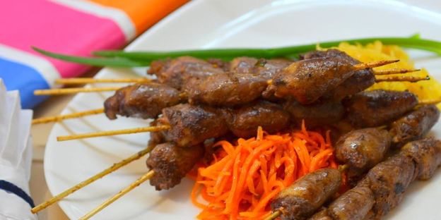 шашлык из куриных сердечек