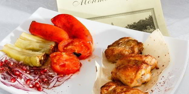 шашлык из курицы с овощами