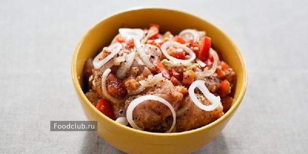 шашлык из курицы в чесночно-луковом маринаде