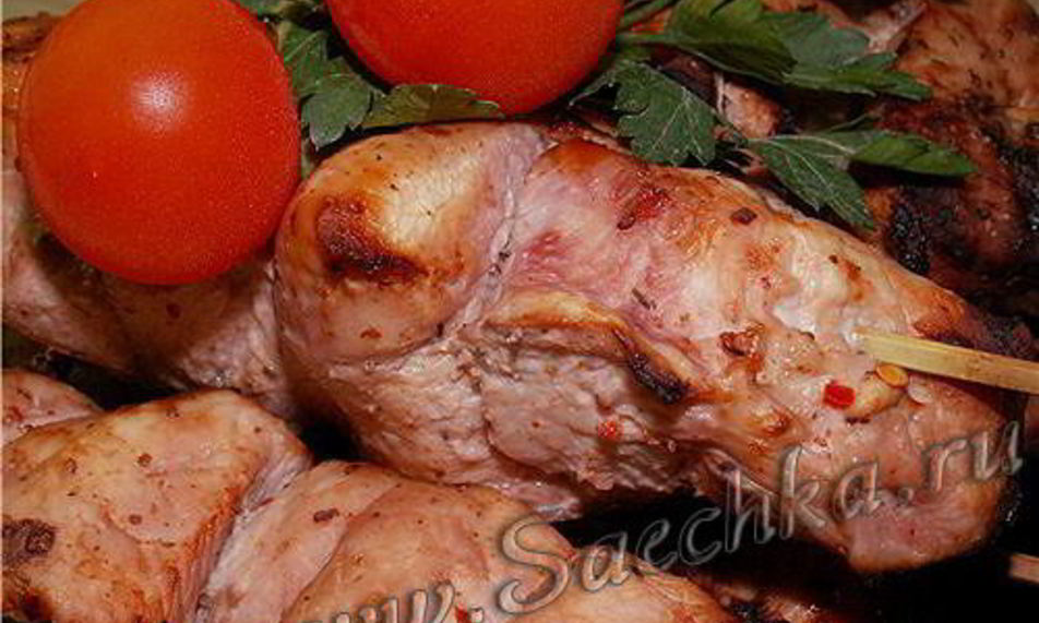 Рецепт шашлыка из курицы в розовом маринаде