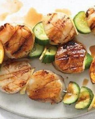 Шашлык из морских гребешков в апельсиновом соке