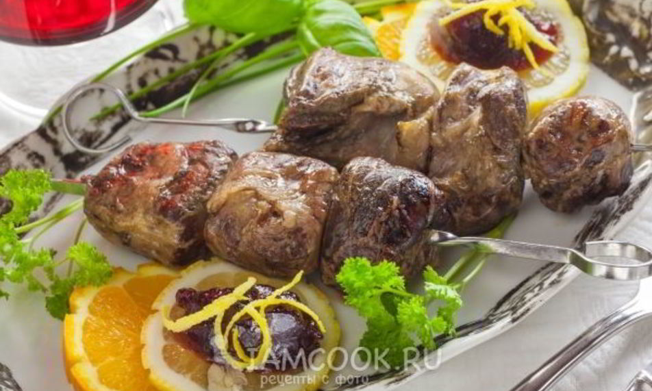 Рецепт шашлыка из печени в жировой сетке