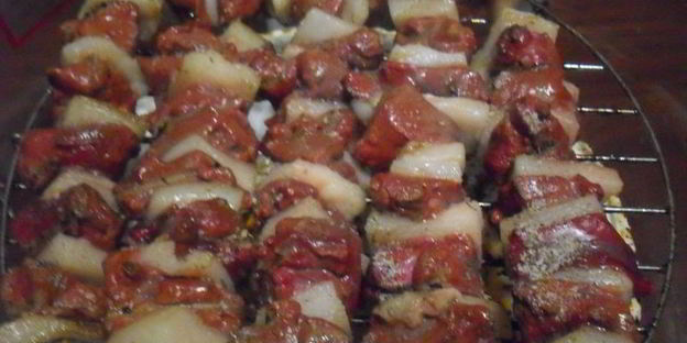 шашлык из печени