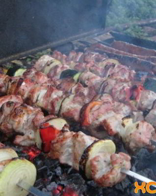 Шашлык из свинины с киви