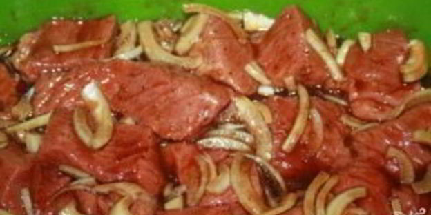 шашлык из телятины с соевым соусом