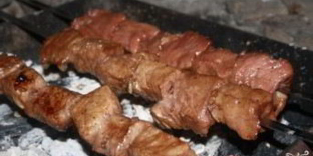 шашлык из телятины с соевым соусом