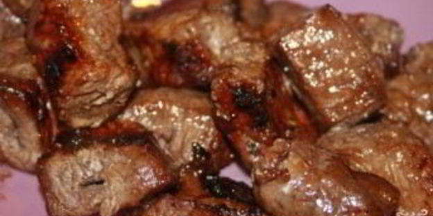 шашлык из телятины с соевым соусом