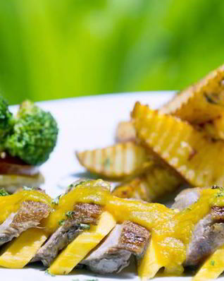 Шашлык из утки с апельсинами