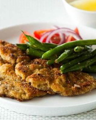 Говяжий шницель с фасолью