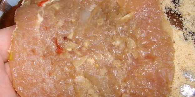 куриный шницель из кусочков малого филе