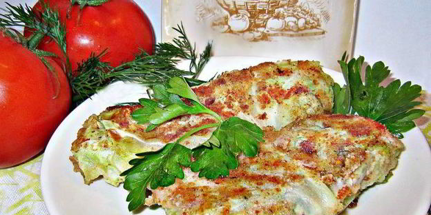 пикантные шницели из молодой капусты