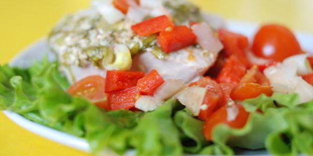 шницель из индейки с зеленью