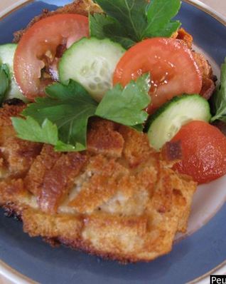 Шницель из куриного фарша по-полесски