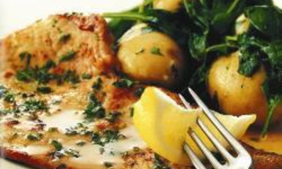 Рецепт шницеля из телятины с картофелем и шпинатом