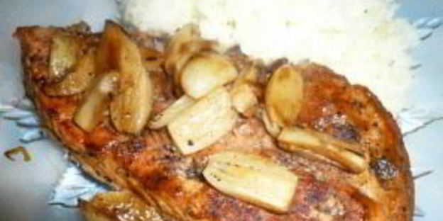 шницель с чесноком