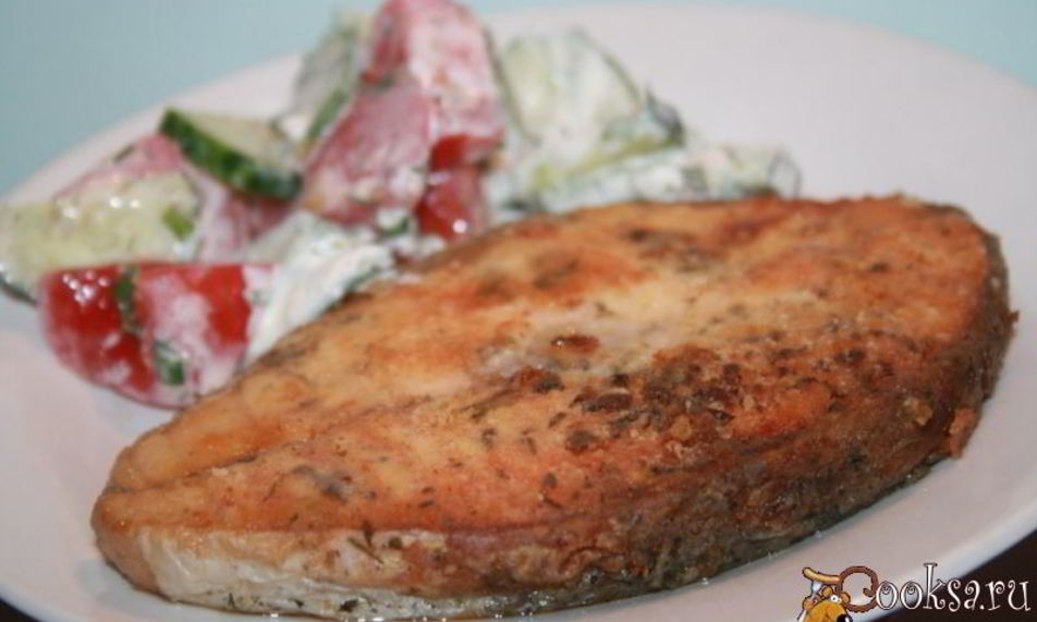 Рецепт ароматных жареных стейков лосося