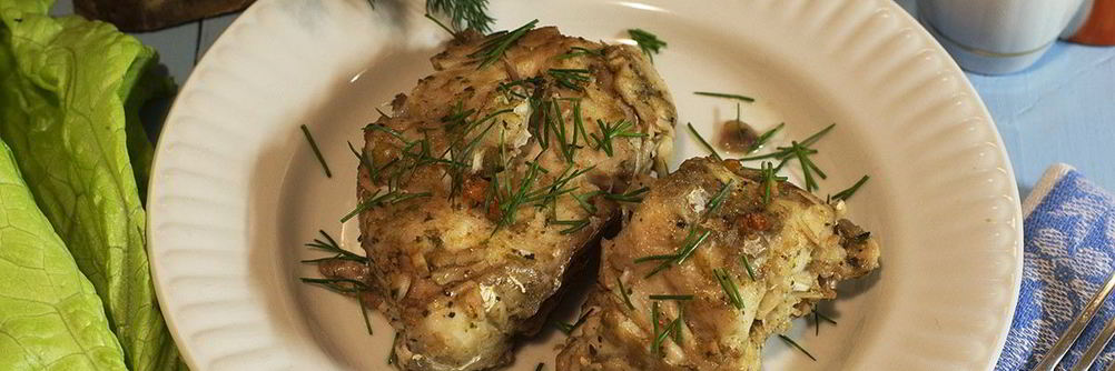 Стейк пикши в духовке