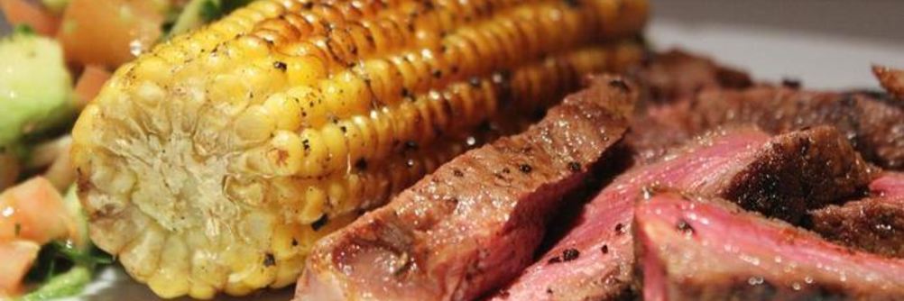 Стейк с овощами на гриле