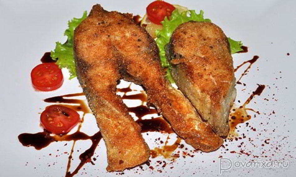 Рецепт жареных стейков толстолобика