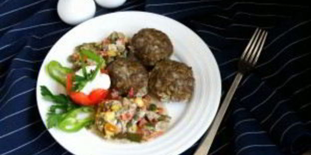 тефтели с овощами в сливках