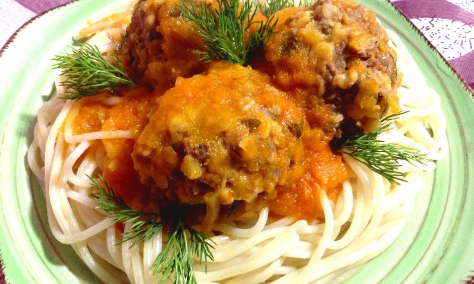 Рецепт тефтелей с тыквого в тыквеннома соусе