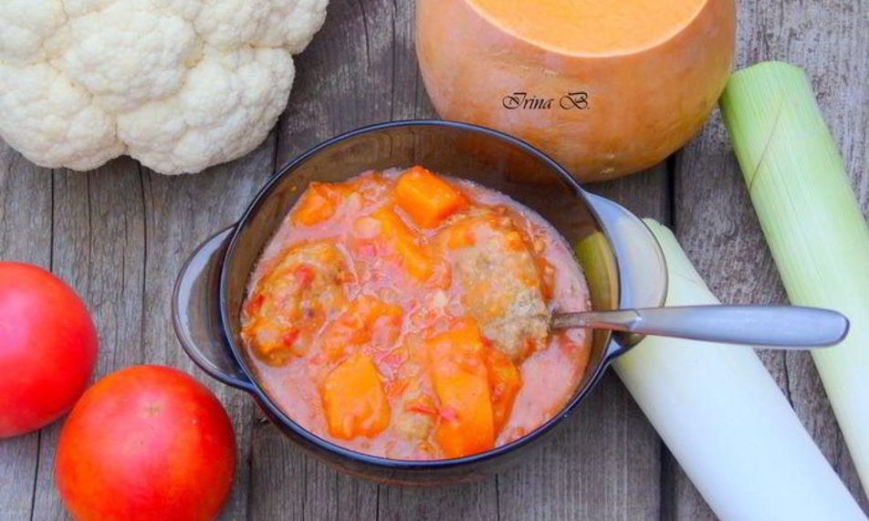 Рецепт тефтелей в соусе с тыквой