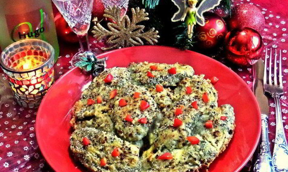 Рецепт творожных ньокков со шпинатом, запеченные под сыром