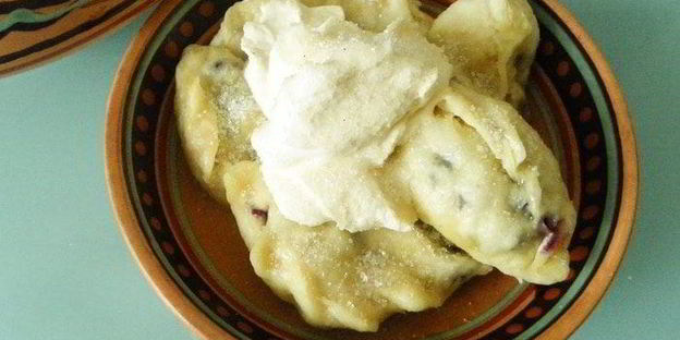 паровые вареники с черникой