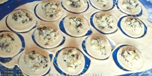 вареники из теста на кефире с картошкой и грибами