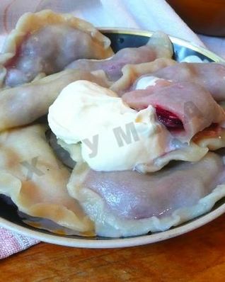 Вареники на воде с вишней постные