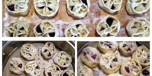 вареники с черешней и творогом