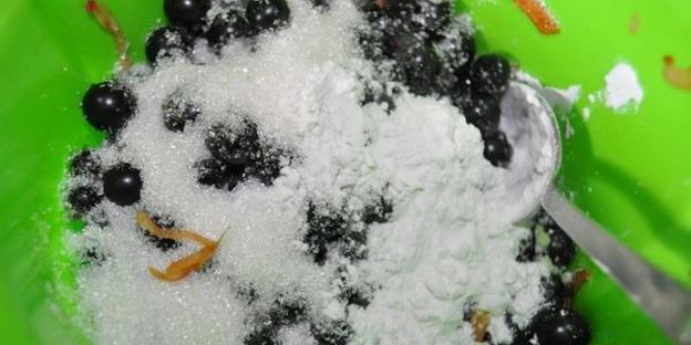 вареники с черной смородиной и яблоками