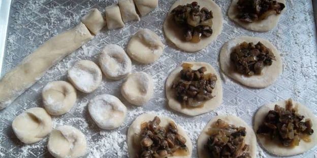 вареники с шампиньонами
