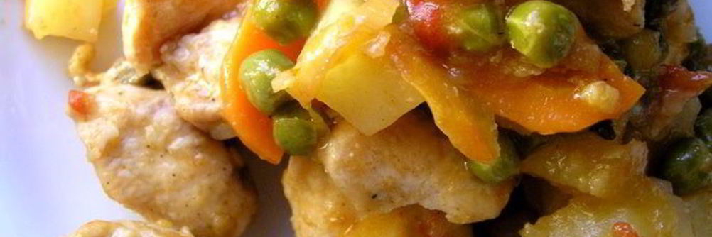 Быстрое жаркое из курицы с овощами