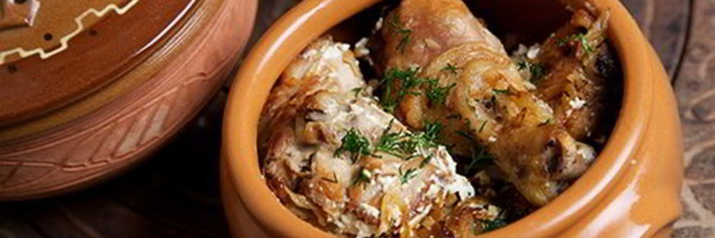 Жаркое из курицы с грибами по-русски