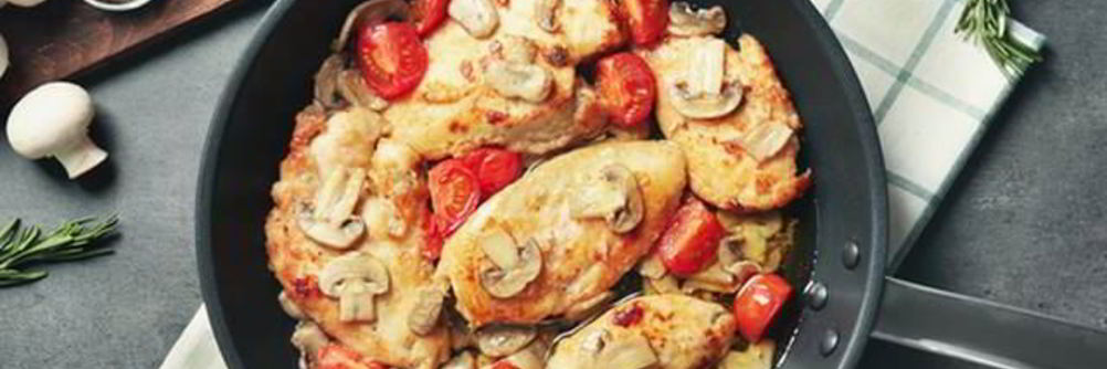 Жаркое из курицы с шампиньонами